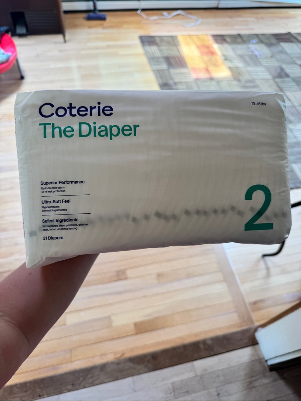 Coterie The Diaper Size 2 - Neutral Cream & Teal Pack